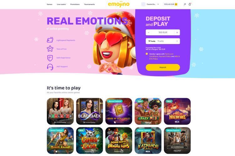 Emojino Casino review spelaanbod