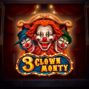 3 clown monty slot logo