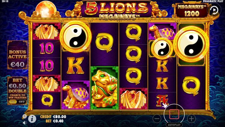 5 Lions Megaways bonus free spins trigger