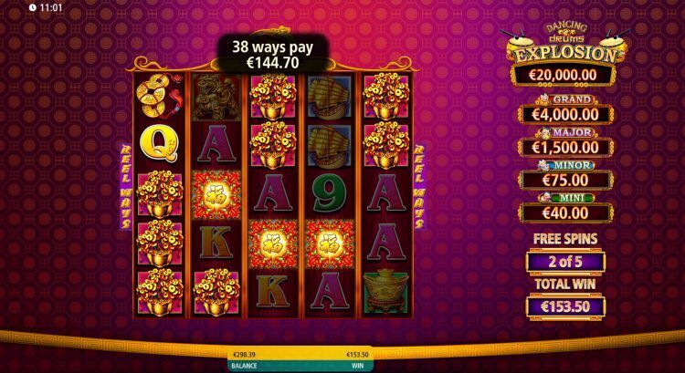 Dancing drums explosion free spins big win