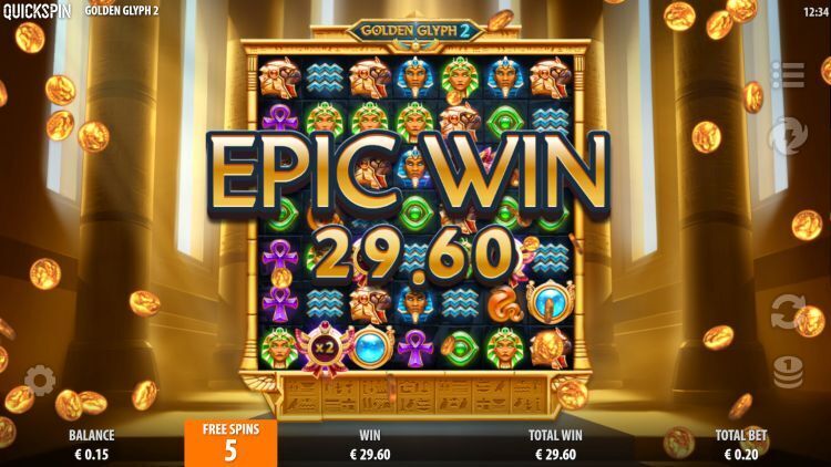 Golden Glyph 2 free spins epic win