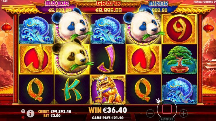 Panda's Fortune 2 slot bonus win