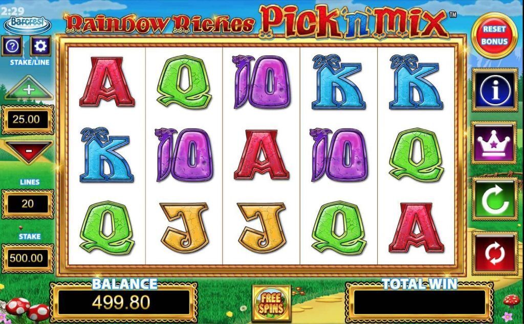 Spelverloop van de Rainbow Riches Pick n Mix gokkast