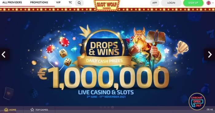 SlotWolf Casino Homepage
