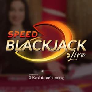 Logo van het live casino spel Speed Blackjack van Evolution Gaming