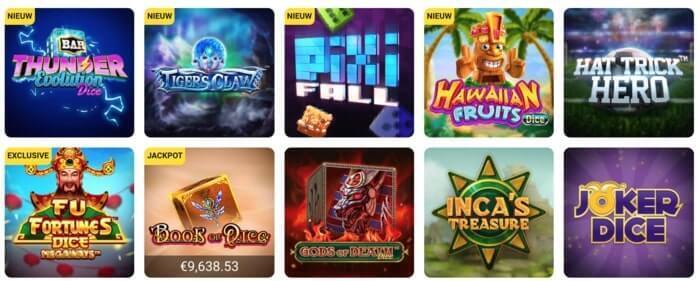 Overzicht van casino spellen van online casino betfirst