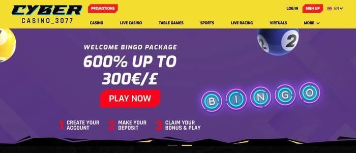 Cyber Casino 3077 Homepage