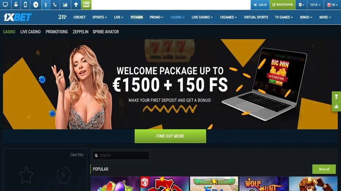 1xbet casino homepage