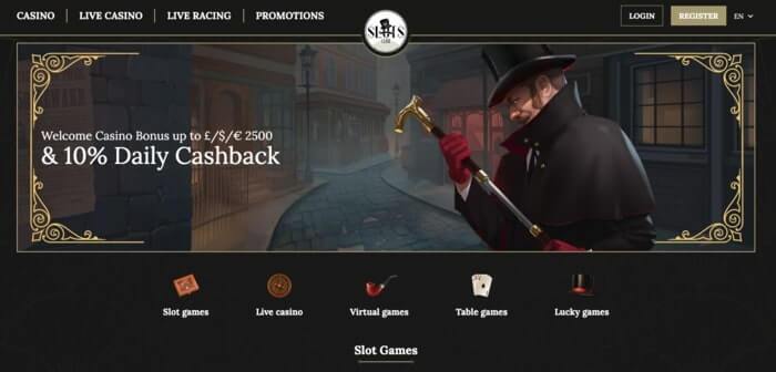 De Homepage van mrslotsclub Casino