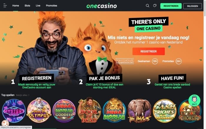 One Casino Nederland Homepage