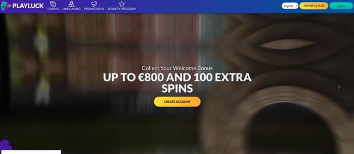 Playluck Casino Homepage