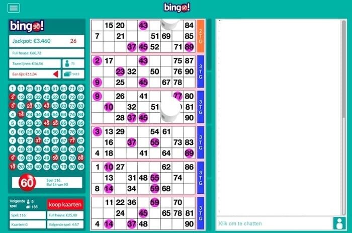 screenshot bingo 90 van tombola
