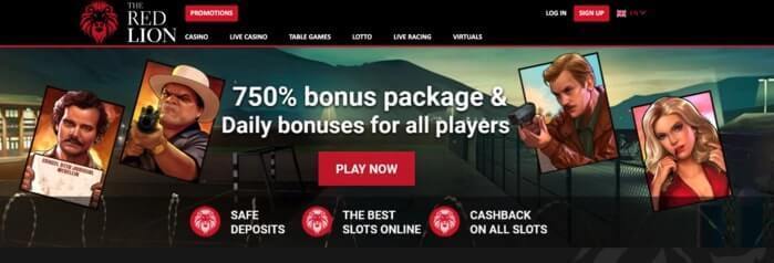 The Red Lion Casino Homepage