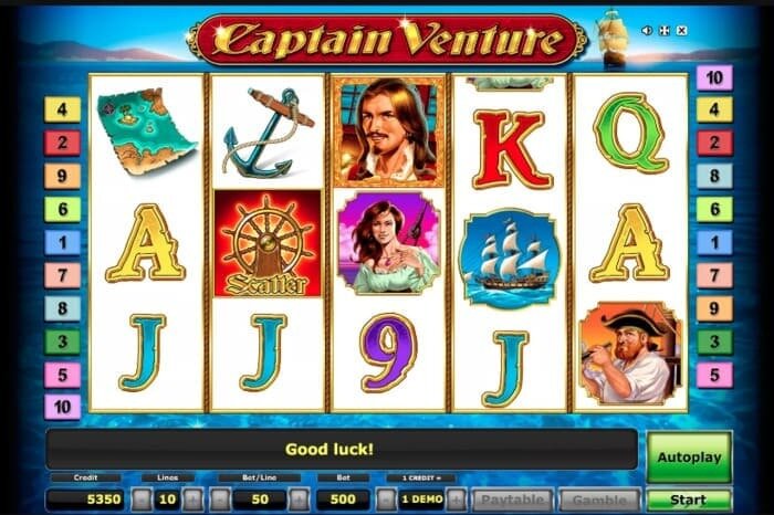 screenshot captain venture slot novomatic