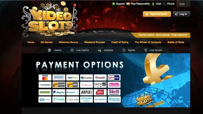 videoslots casino review betaalmethoden