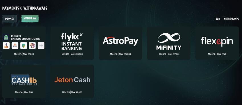 Uitbetalingsmogelijkheden Nords Online Casino