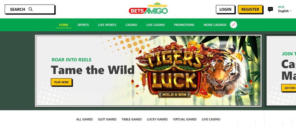 Betsamigo casino homepage