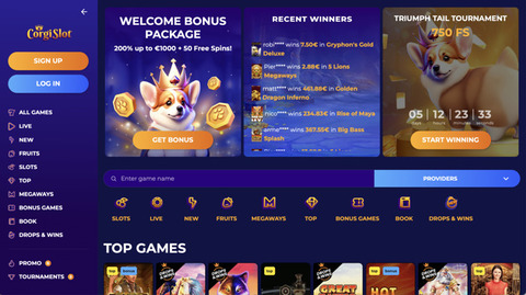 Corgislot casino homepage