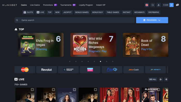 home page van Monixbet Casino