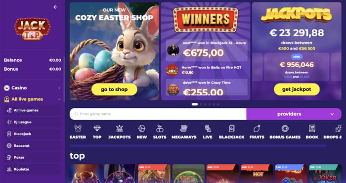 homepage van jacktop casino