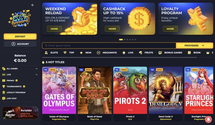 playmoola casino homepage