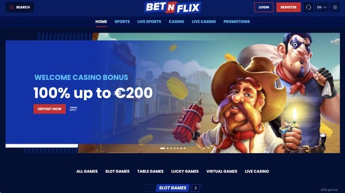 Betnflix casino homepage