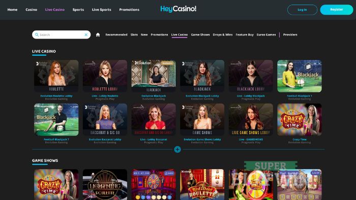 Heycasino! Live casino