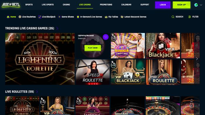 Live casino van Rise of Bets 