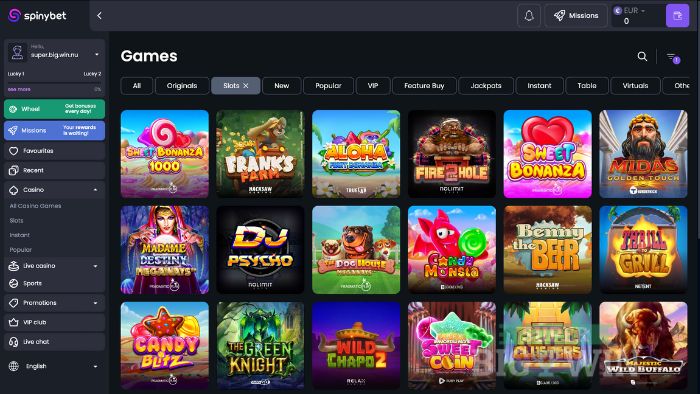 gokkasten bij SpinyBet Casino