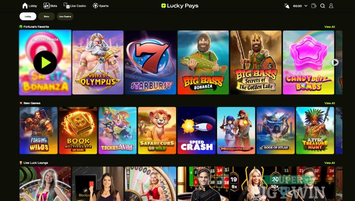 luckypays casino homepage