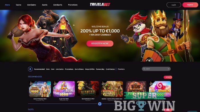 homepage van Trivela Casino