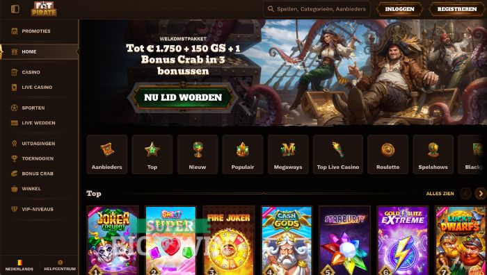 homepage van fat pirate casino