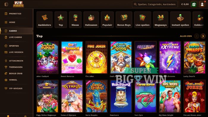 slots bij Fat Pirate Casino 