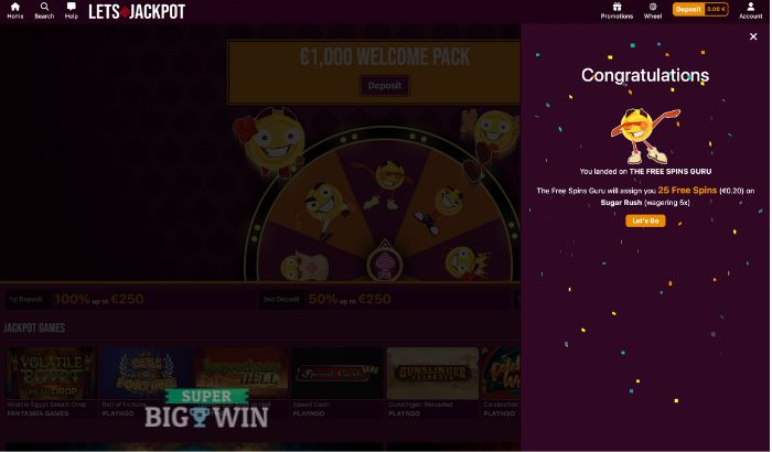 25 no deposit spins bij Lets Jackpot Casino