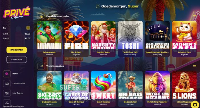 slots bij Prive Casino