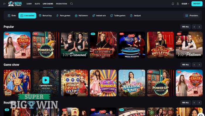 Novadreams live casino