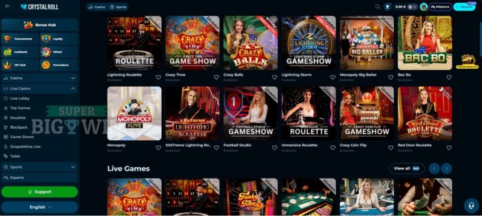 casino spellen bij CrystalRoll Casino