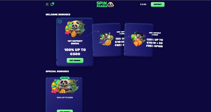 bonussen bij SpinPanda Casino