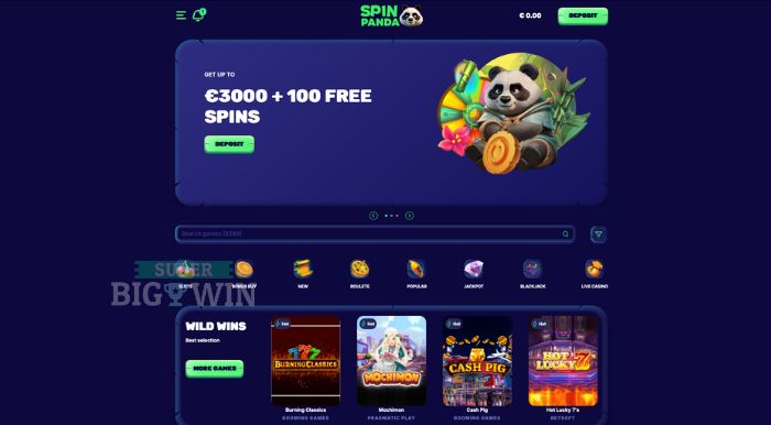 spinpanda casino homepage